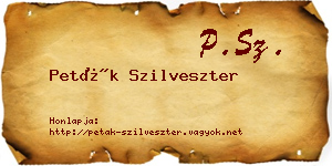 Peták Szilveszter névjegykártya